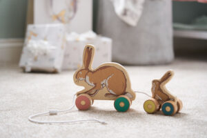 Creative photography Guess how much I love you rabbit wooden toy