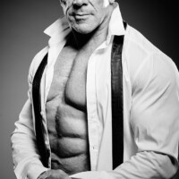 Creative Photography man muscles shirt braces watch