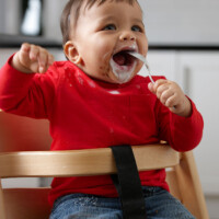 Lifestyle Photography child wooden highchair