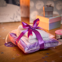 Product photography - gift wrapped in ribbon